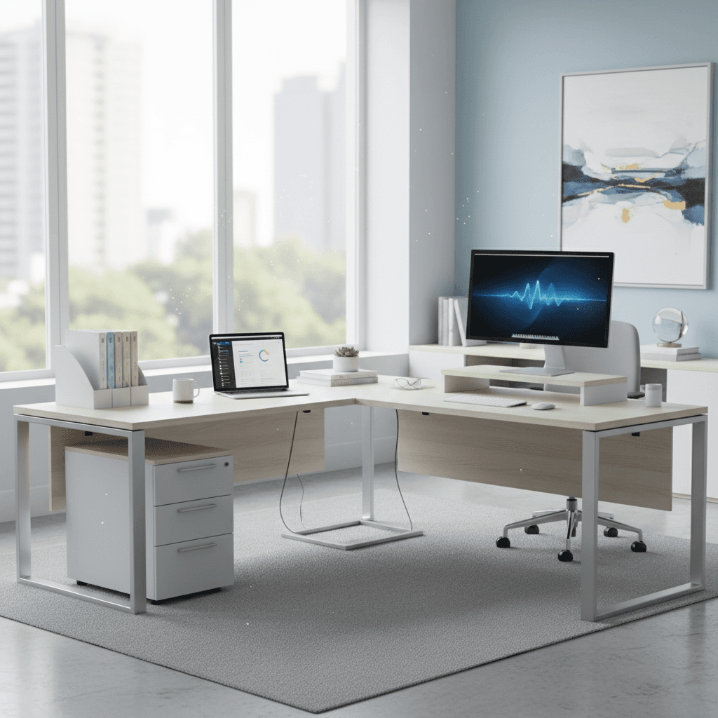 Clean modern office workspace